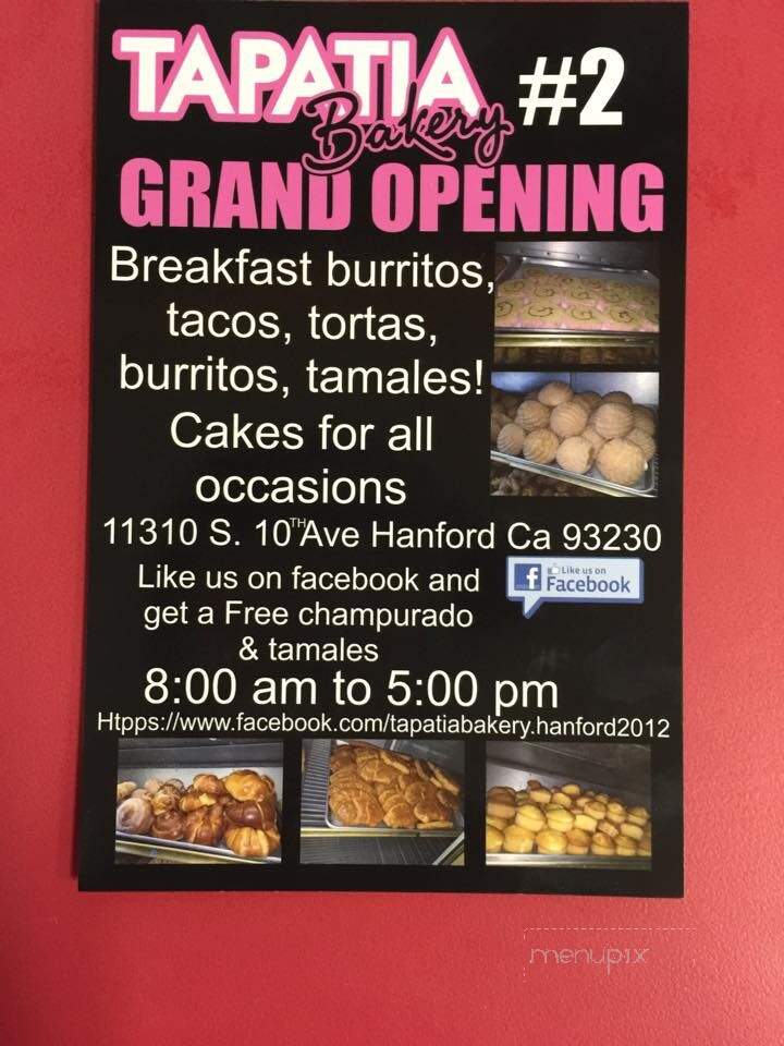 Tapatia Bakery - Hanford, CA menu_pic