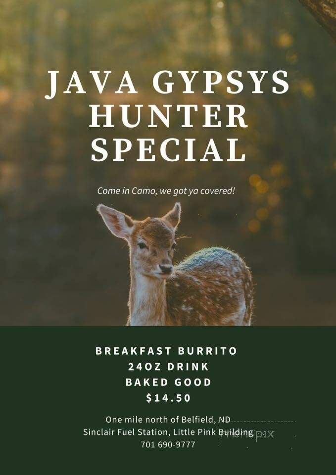 Java Gypsies - Belfield, ND menu_pic