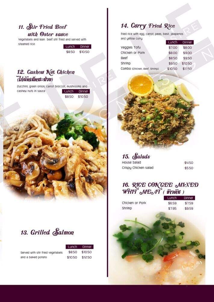 The Thai Kitchen - Fredonia, KS menu_pic