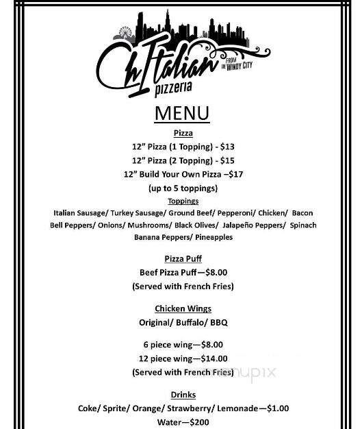 ChItalian Pizzeria - Houston, TX menu_pic