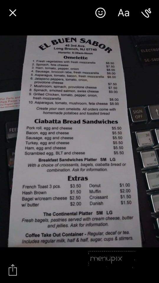 El Buen Sabor - Long Branch, NJ menu_pic