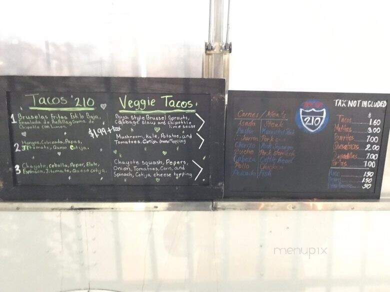 Tacos 210 - Altadena, CA menu_pic
