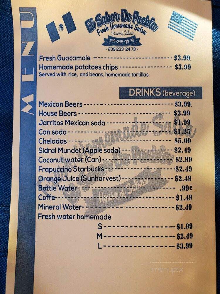 El Sabor De Pueblo - Fort Myers, FL menu_pic