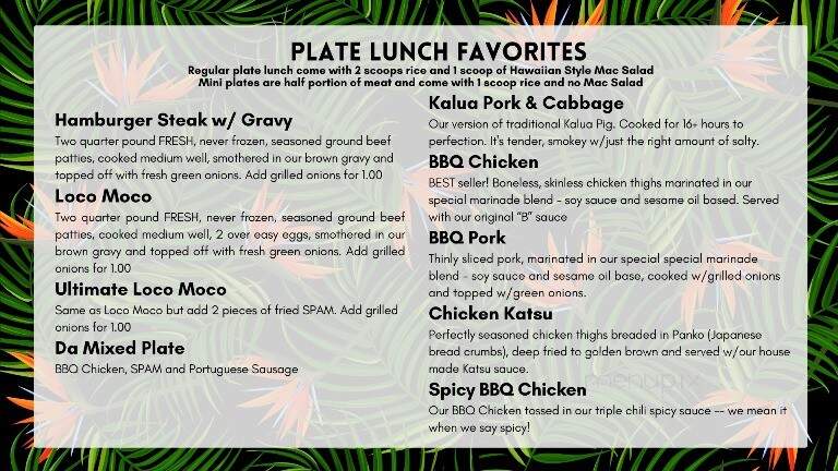 Got Plate Lunch - Rancho Cordova, CA menu_pic