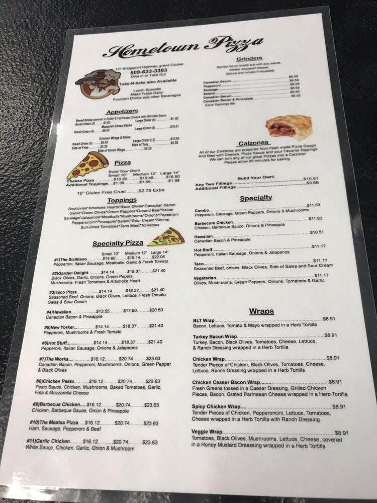 Home Town Pizza - Grand Coulee, WA menu_pic