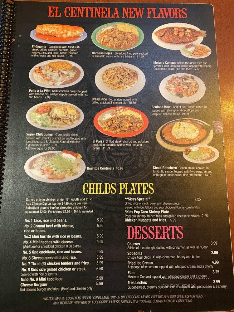 El Centinela - Flowery Branch, GA menu_pic