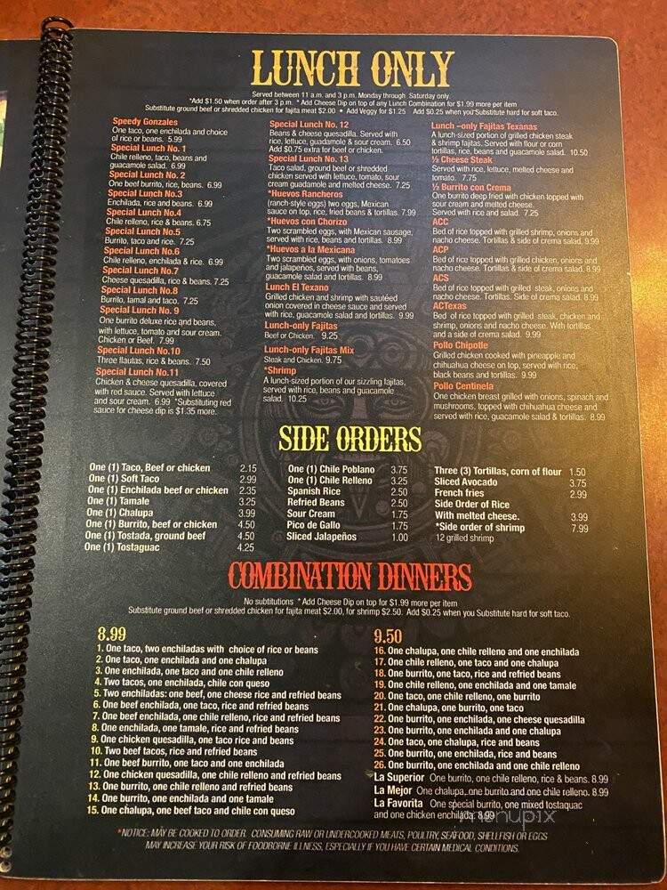 El Centinela - Flowery Branch, GA menu_pic