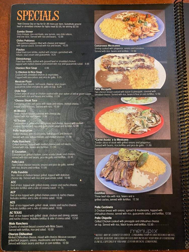 El Centinela - Flowery Branch, GA menu_pic