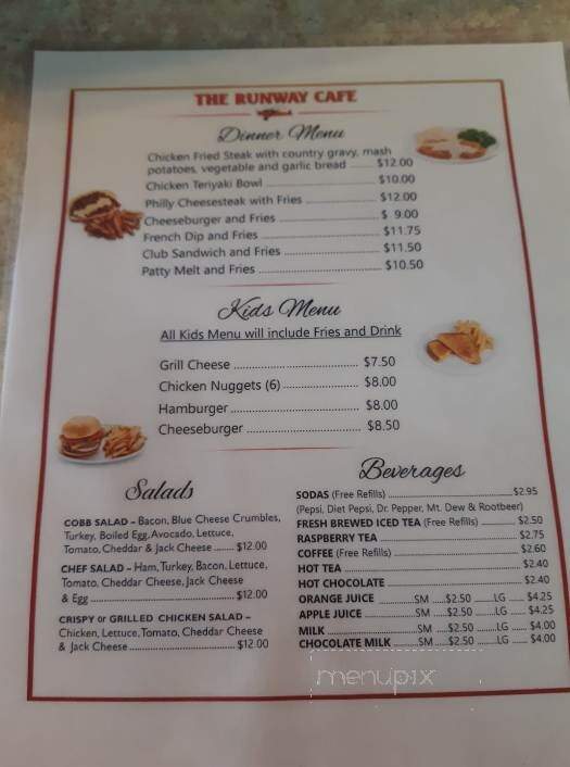 The Runway Cafe - Woodlake, CA menu_pic