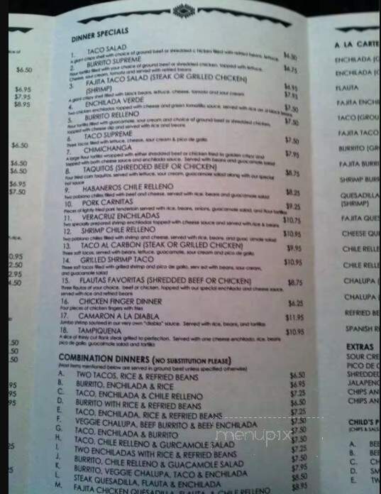 Haberneros Mexican Grill - Chelsea, AL menu_pic