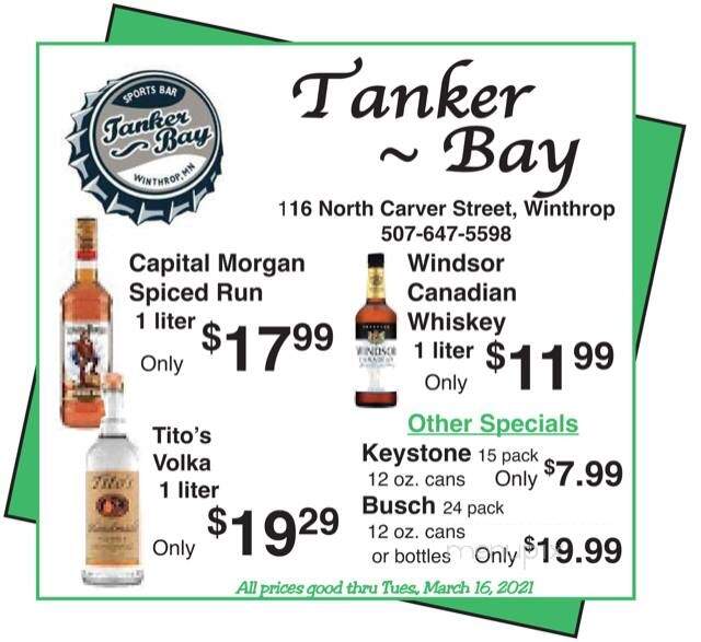 Tanker Bay - Winthrop, MN menu_pic
