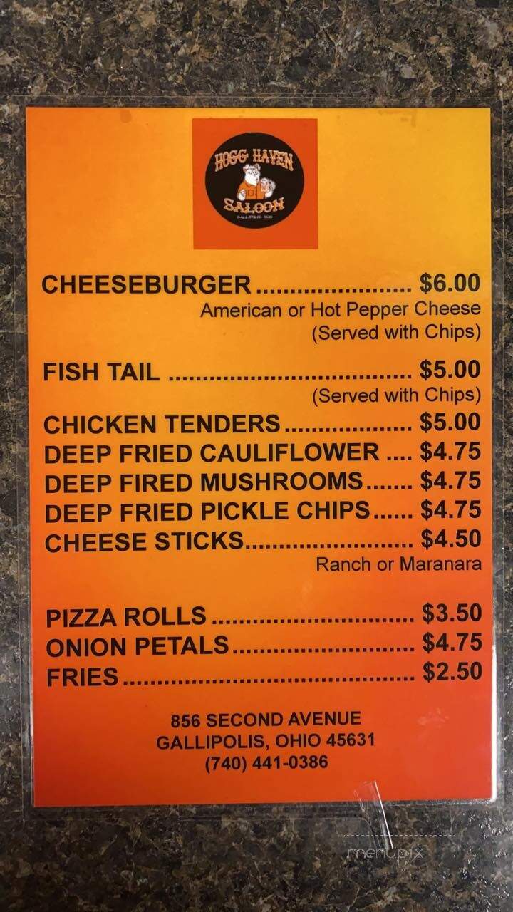 Hogg Haven - Gallipolis, OH menu_pic