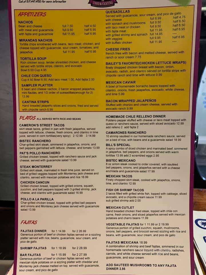 Miranda's Mexican food - Burleson, TX menu_pic