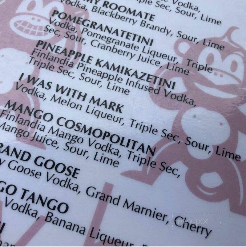 Monkey Bar - Provincetown, MA menu_pic