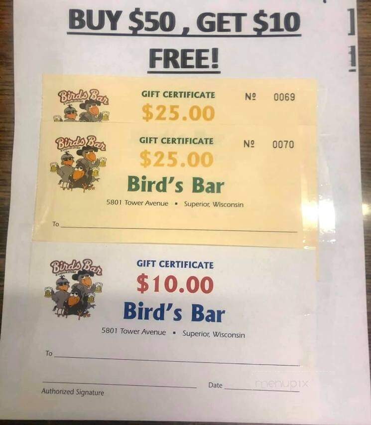 Bird's Bar - Superior, WI