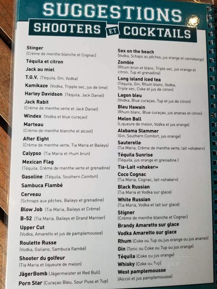 Brasserie Du Colisee - Sorel-Tracy, QC menu_pic
