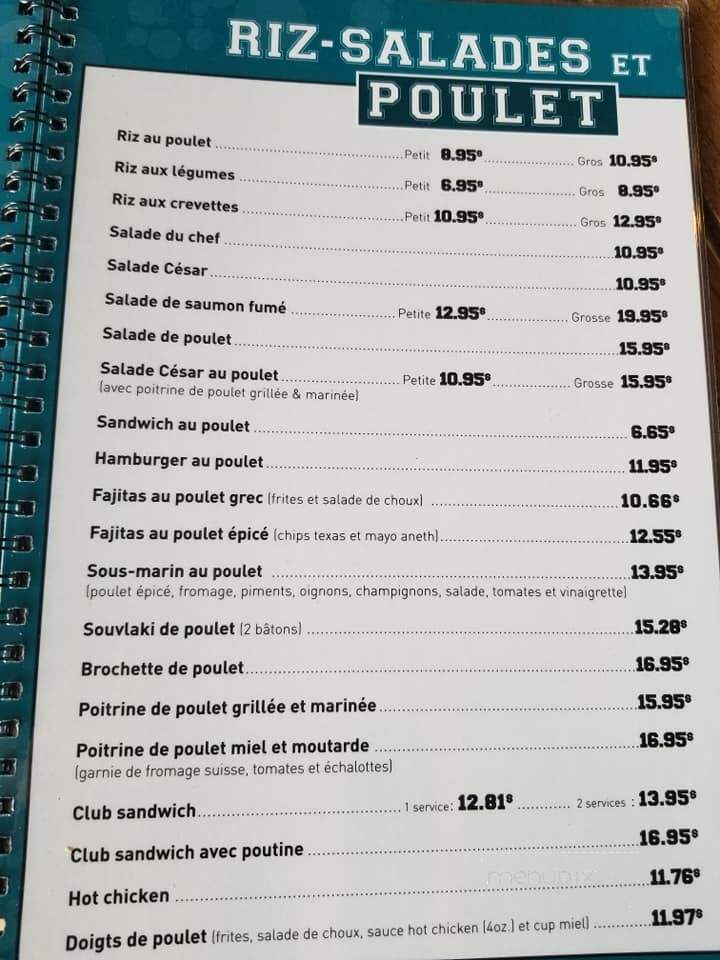 Brasserie Du Colisee - Sorel-Tracy, QC menu_pic
