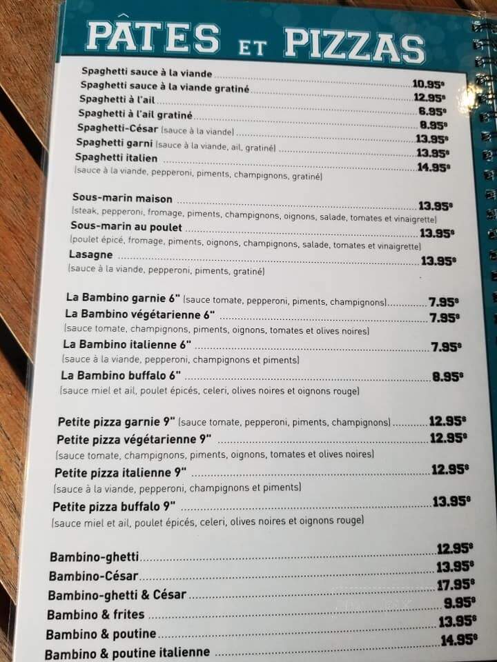 Brasserie Du Colisee - Sorel-Tracy, QC menu_pic