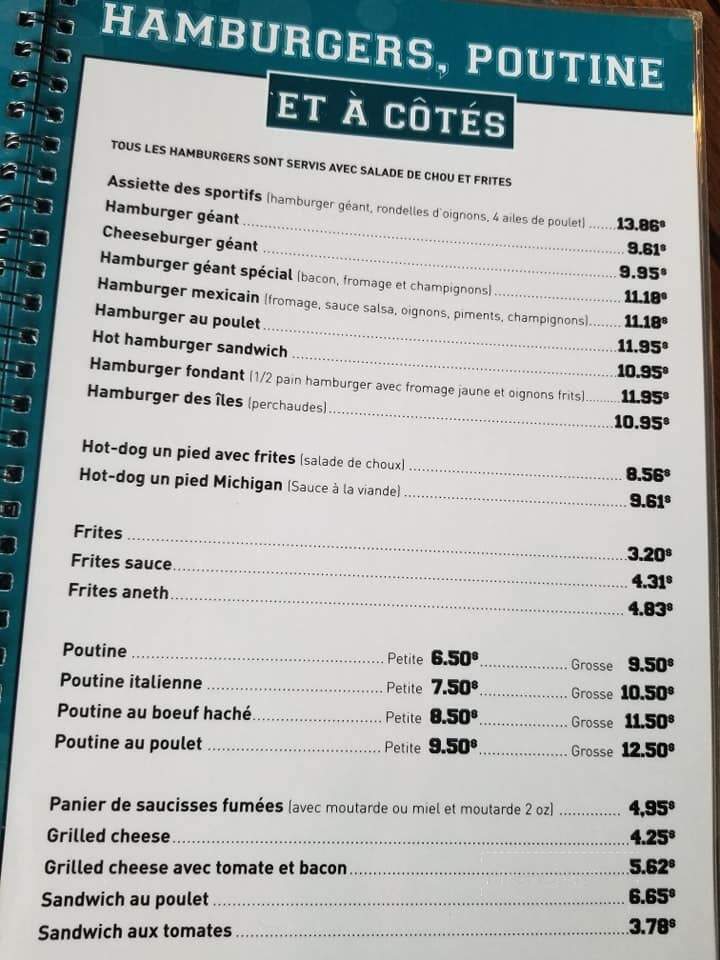 Brasserie Du Colisee - Sorel-Tracy, QC menu_pic