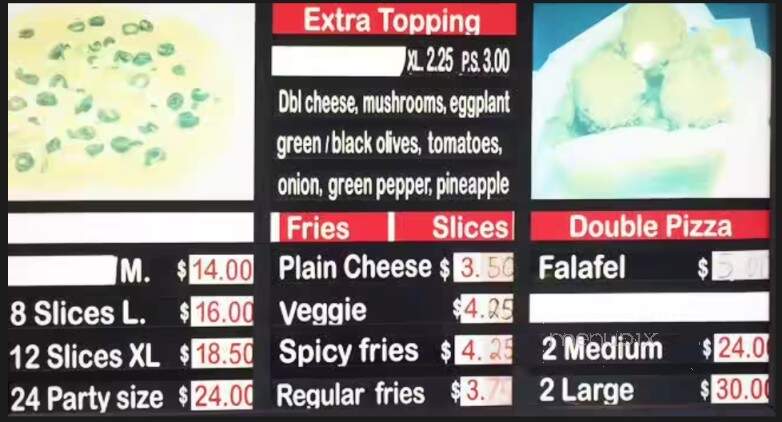 My Zaidy's Pizza - Vaughan, ON menu_pic