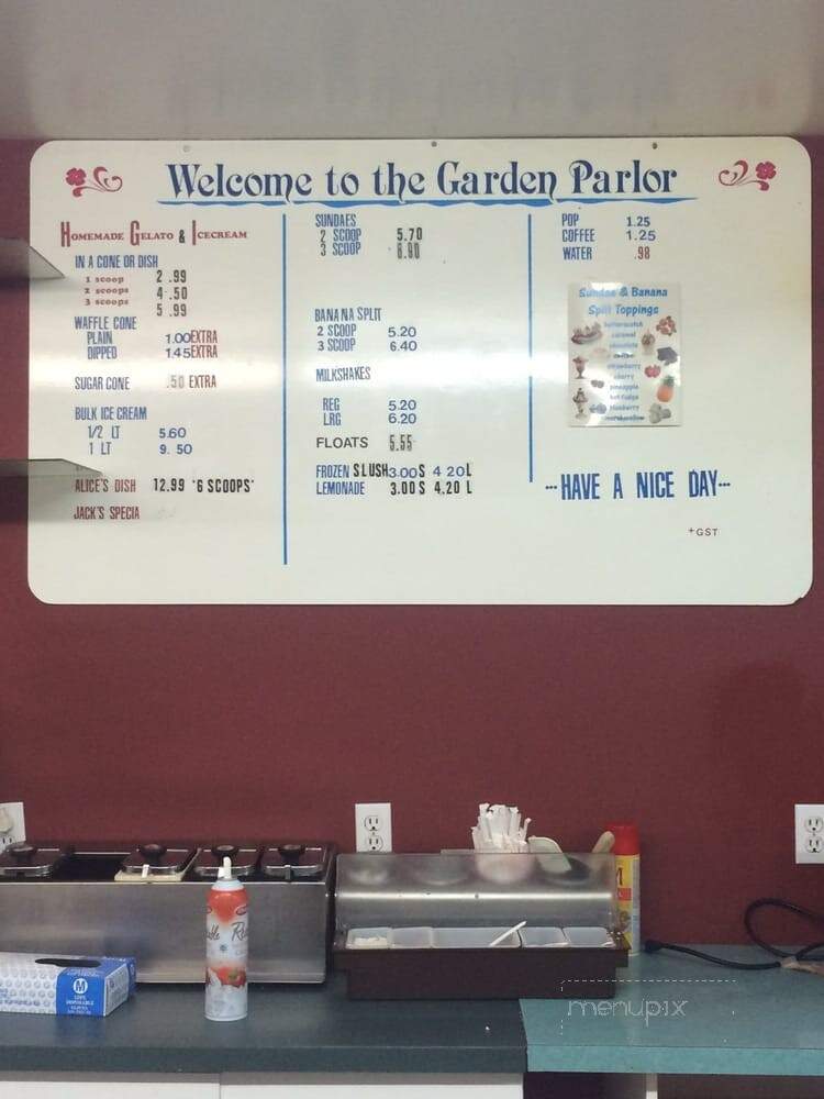 Garden Parlour Ice Cream - Vernon, BC menu_pic