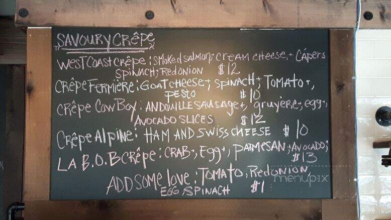 Le Petit Crepe - Vancouver, BC menu_pic