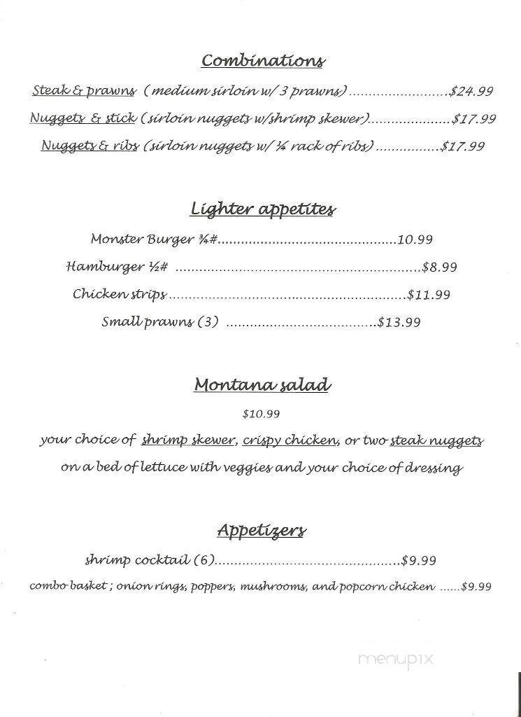 Montana Steakhouse - Twin Falls, ID menu_pic