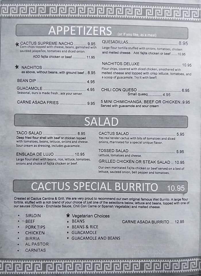 Cactus Cantina - Wichita, KS menu_pic