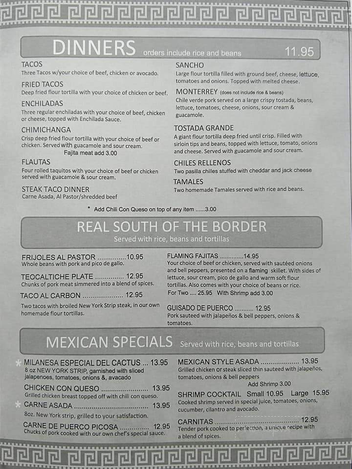 Cactus Cantina - Wichita, KS menu_pic