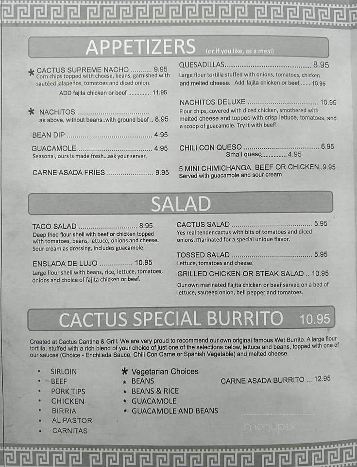 Cactus Cantina - Wichita, KS menu_pic