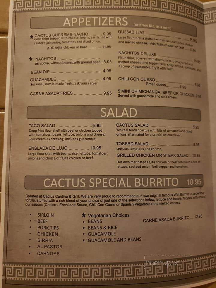 Cactus Cantina - Wichita, KS menu_pic