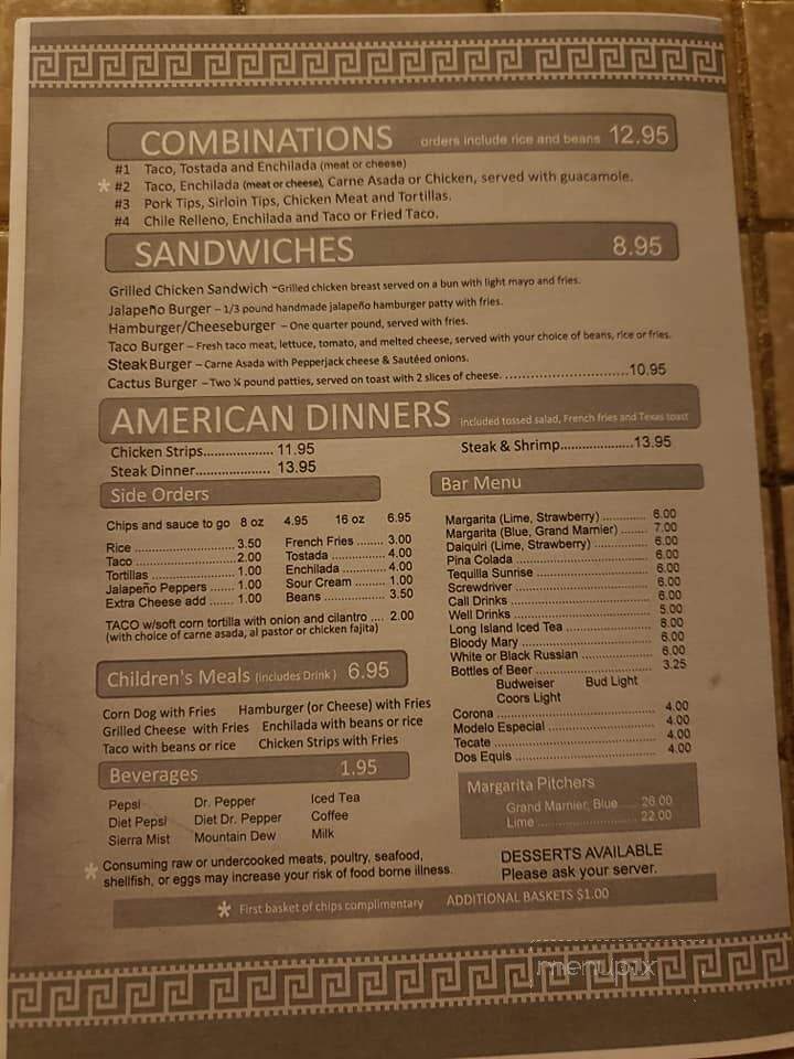 Cactus Cantina - Wichita, KS menu_pic