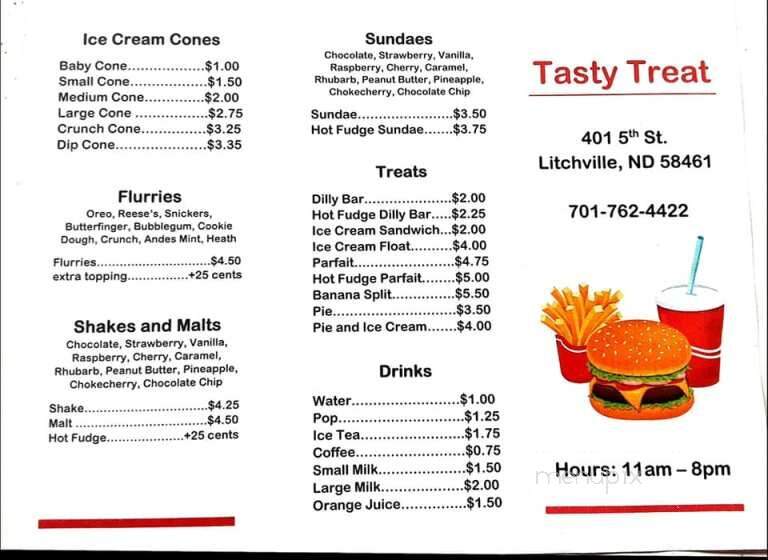 Tasty Treat Drive-In - Litchville, ND menu_pic
