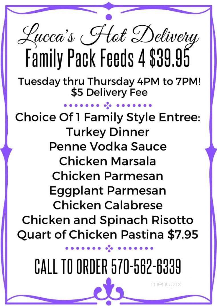 Family Affair Restaurant - Taylor, PA menu_pic