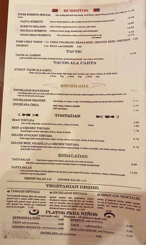 Sergio's Haciendo - Port Angeles, WA menu_pic