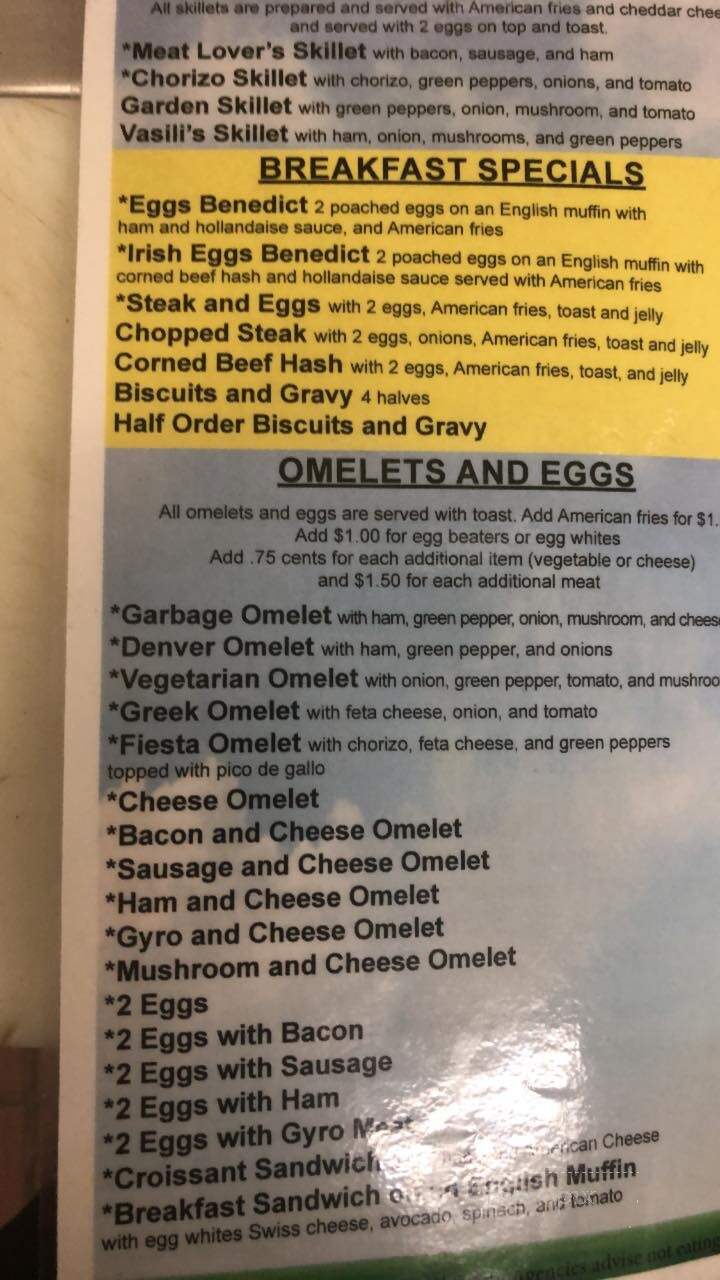 Vasili's Corner Cafe - Elkhorn, WI menu_pic