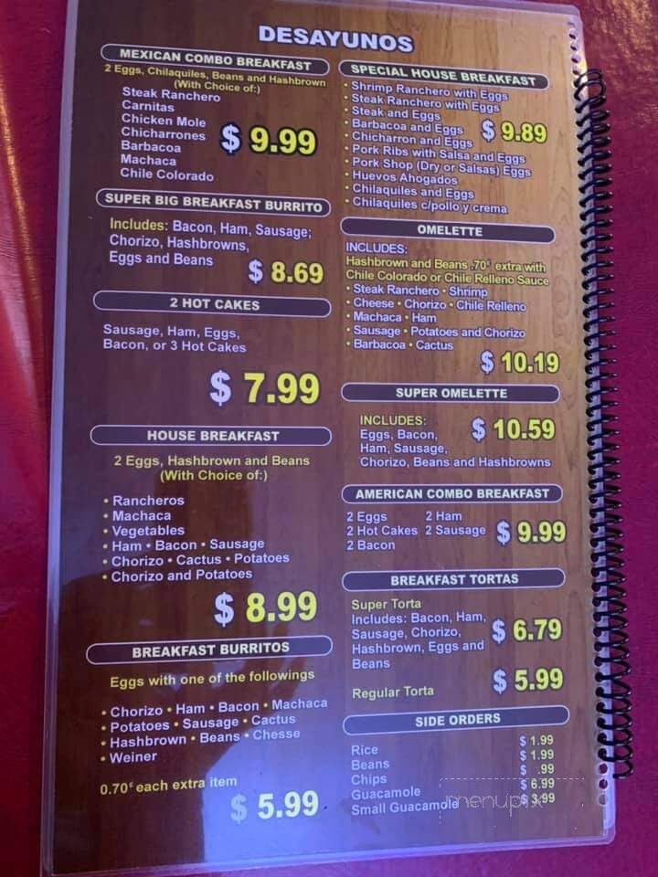 Letty's Casita - El Centro, CA menu_pic