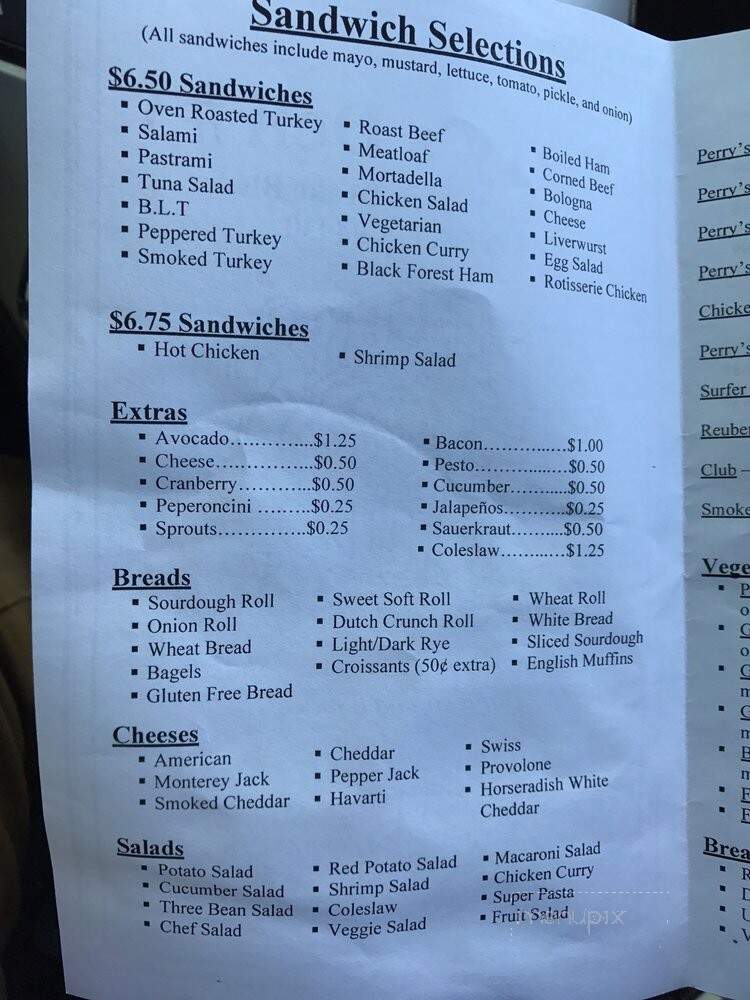 Perry's Delicatessen - Fairfax, CA menu_pic