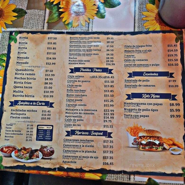 Birrieria Apatzingan - Tulare, CA menu_pic