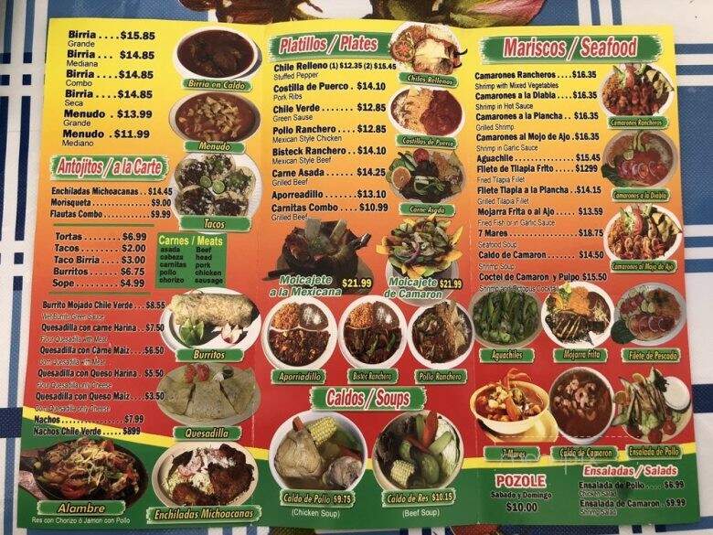 Birrieria Apatzingan - Tulare, CA menu_pic