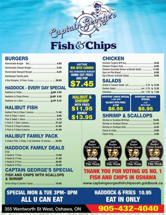 Captain George Fish & Chips - Oshawa, ON menu_pic