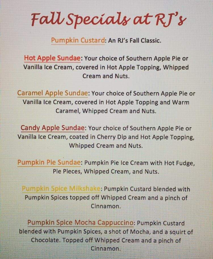 RJ's Ice Cream - Lockport, NY menu_pic