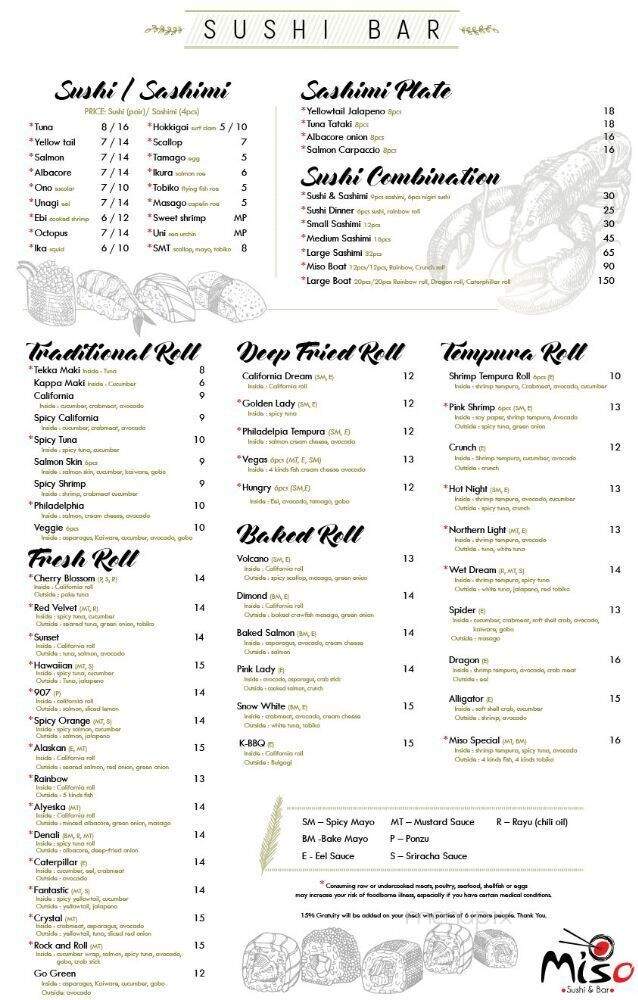 Miso Sushi - Anchorage, AK menu_pic