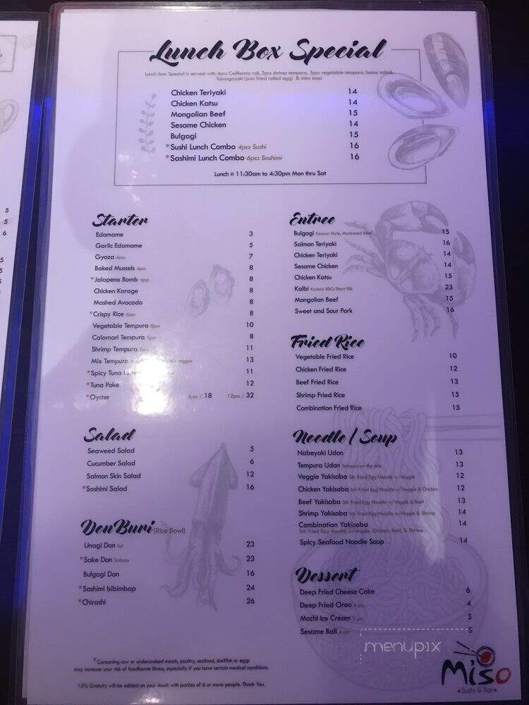 Miso Sushi - Anchorage, AK menu_pic
