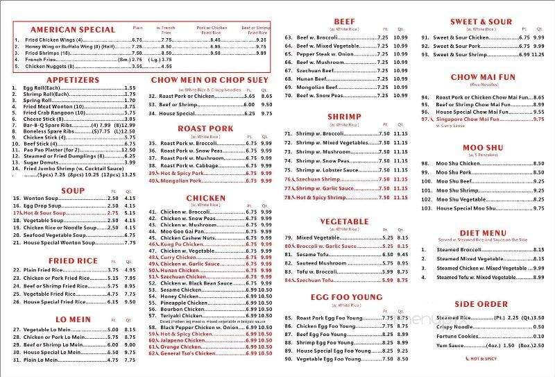 Freddy's Chinse Food - Auburndale, FL menu_pic