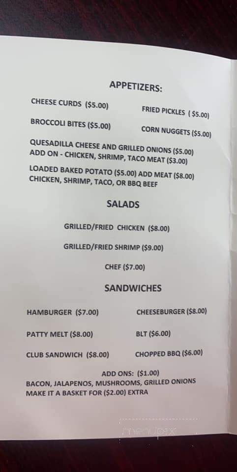 Pirates Cove Restaurant - Florien, LA menu_pic