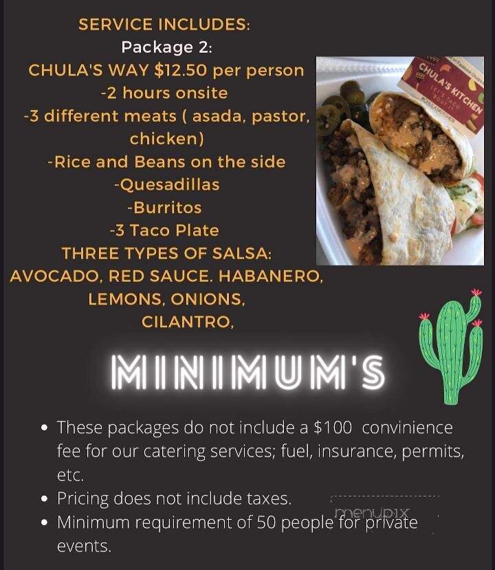 Chula's Kitchen - Fort Worth, TX menu_pic