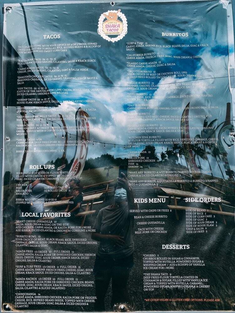 Shaka Tacos - Kahului, HI menu_pic