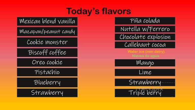 Unique Artisan Ice Cream - Hayward, CA menu_pic