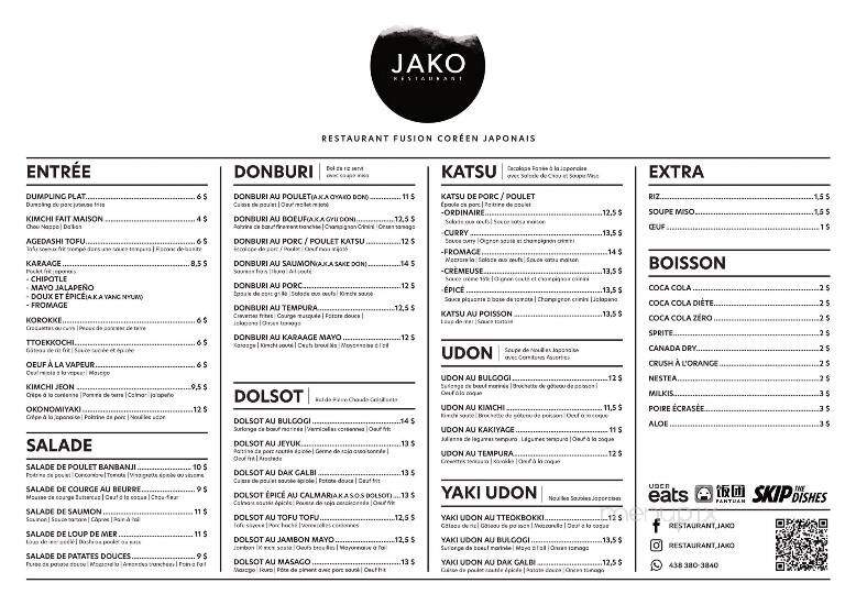 Jako - Montreal, QC menu_pic